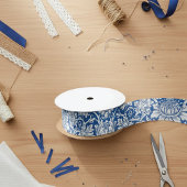 Sunflower Grapes Blue William Morris Satijnen Lint