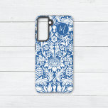 Sunflower Grapes Pattern William Morris Samsung Galaxy Hoesje<br><div class="desc">Verbeter uw zomerse mode met een Samsung Galaxy S21 telefoonhoes met een  blauw-wit zonnebloempatroon met een monogram,  van de klassieke kunst- en ambachtelijke design van de gewaardeerde Britse artiest William Morris (1834-1896).</div>