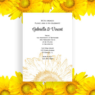 Sunflower Graphic Engagement Party Kaart