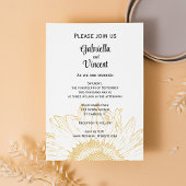 Sunflower Graphic Wedding Kaart