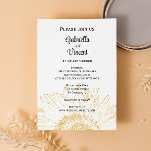 Sunflower Graphic Wedding Kaart