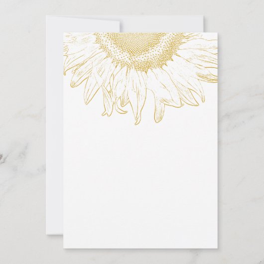 Sunflower Graphic Wedding Rehearsal Dinner Kaart (Achterkant)