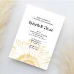 Sunflower Graphic Wedding Rehearsal Dinner Kaart<br><div class="desc">nodigt gasten uit met de  Gele Zonnebloem Grafische Rehearsal Dinner Uitnodiging. Deze elegante,  op maat gesneden bloemrepetitieve maaltijd toont een digitaal verbeterde botanische foto van een gele zomerbloesem met een witte achtergrond.</div>