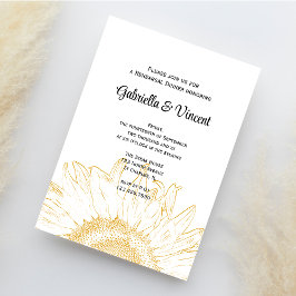 Sunflower Graphic Wedding Rehearsal Dinner Kaart