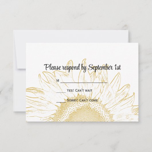 Sunflower Graphic Wedding RSVP (Voorkant)