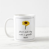 Sunflower Grateful Heart Typografie Koffiemok (Links)