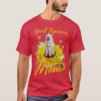 Sunflower Great Pyrenees Mom Dog Lover Mother's T-shirt