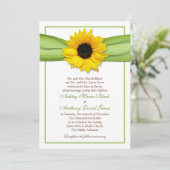 Sunflower Green Ribbon Weddenschap Kaart (Staand voorkant)