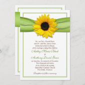 Sunflower Green Ribbon Weddenschap Kaart (Voorkant / Achterkant)