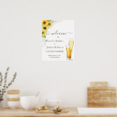 Sunflower Greenery Couples Wedding Welcome Sign Poster (Keuken)