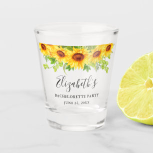 Sunflower Greenery Floral Bachelorette Party Shot Glas