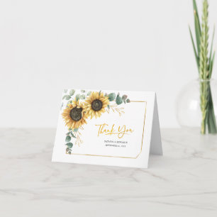 Sunflower Greenery Floral Wedding Bedankt