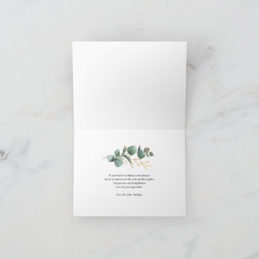 Sunflower Greenery Floral Wedding Bedankt (Binnen)