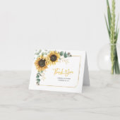Sunflower Greenery Floral Wedding Bedankt (Voorkant)
