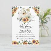 Sunflower Greenery Pumpkin Baby shower Invitation (Staand voorkant)