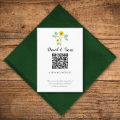 Sunflower Greenery QR Code Wedding Informatiekaartje