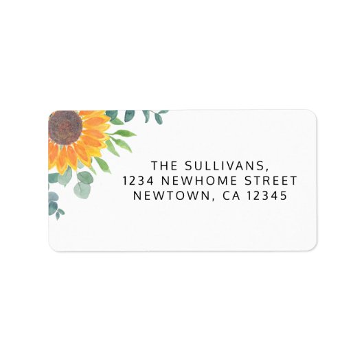 Sunflower Greenery Retouradres Etiket (Voorkant)