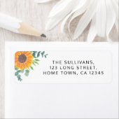 Sunflower Greenery Return Address Label (Insitu)