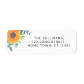 Sunflower Greenery Return Address Label (Voorkant)