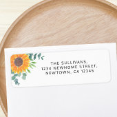 Sunflower Greenery Return Address Label