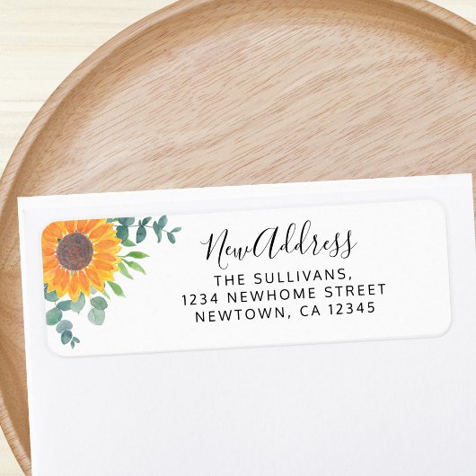 Sunflower Greenery Return Address Label