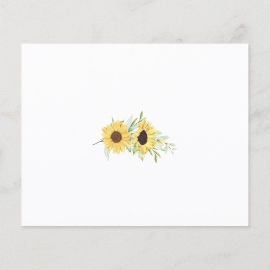 Sunflower Greenery Wedding Advice card douche Flyer (Achterkant)
