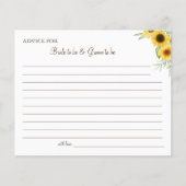 Sunflower Greenery Wedding Advice card douche Flyer (Voorkant)
