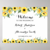 Sunflower Greenery Welcome Wedding Poster (Voorkant)