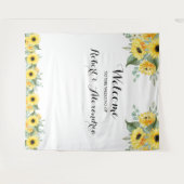 Sunflower Greenery Welcome Wedding Tapestry Wandkleed (Voorkant (horizontaal))