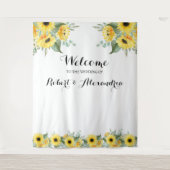 Sunflower Greenery Welcome Wedding Tapestry Wandkleed (Voorkant)