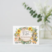 Sunflower Greenery Woodland Animals Diaper Raffle Informatiekaartje (Staand voorkant)