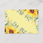 Sunflower Greenery Woodland Animals Diaper Raffle Informatiekaartje (Achterkant)