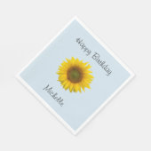 Sunflower Happy Birthday Blue Servet (Hoek)