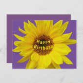 Sunflower Happy Birthday Briefkaart (Voorkant / Achterkant)