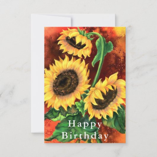 Sunflower Happy Birthday Kaart (Voorkant)