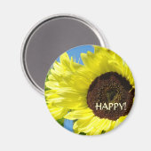 SUNFLOWER Happy! Magnets Yellow Sun Flowers Magneet (Voorkant / Achterkant)