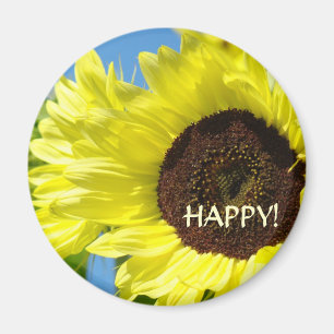 SUNFLOWER Happy! Magnets Yellow Sun Flowers Magneet
