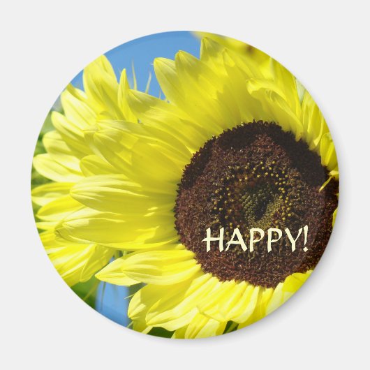 SUNFLOWER Happy! Magnets Yellow Sun Flowers Magneet (Voorkant)