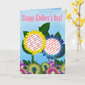 Sunflower Happy Moederdag Foto Lijst Kaart (Gele Bloem)