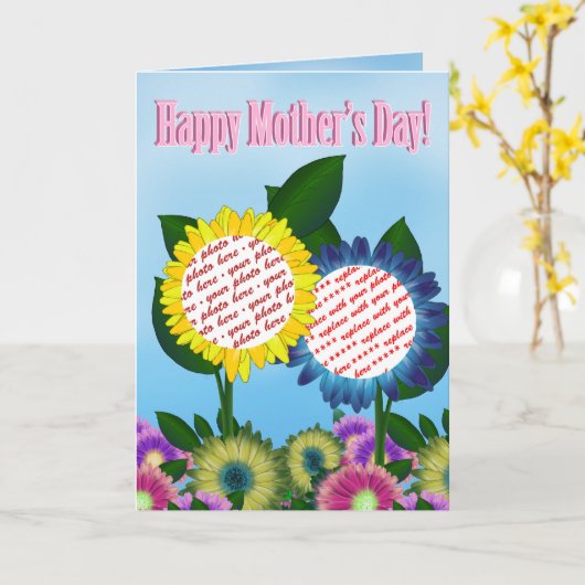 Sunflower Happy Moederdag Foto Lijst Kaart (Gele Bloem)