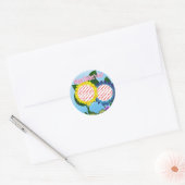 Sunflower Happy Moederdag Foto Lijst Ronde Sticker (Envelop)