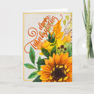Sunflower Happy Thanksgiving Kaart