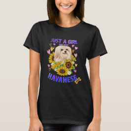 Sunflower Havanese Girl houdt van Dog T-shirt