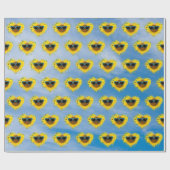 Sunflower Heart Abstract op Sky Cadeaupapier (Vlak)