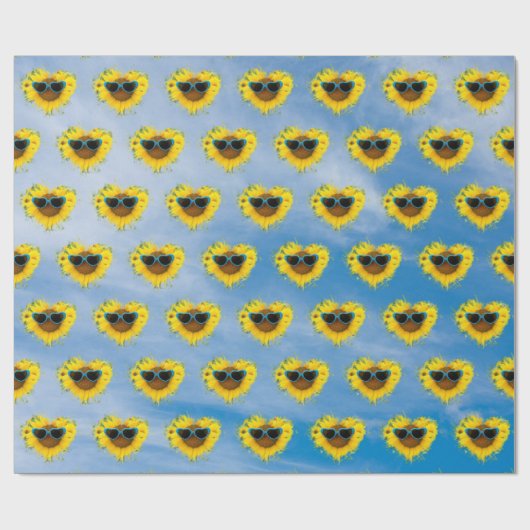Sunflower Heart Abstract op Sky Cadeaupapier (Vlak)