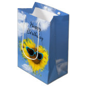Sunflower Heart Abstract op Sky Medium Cadeauzakje (Voorkant Gekanteld)