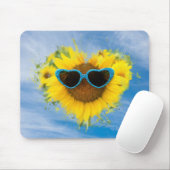 Sunflower Heart Abstract op Sky Muismat (Met muis)