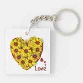 Sunflower Heart Acrylic Keychain (Achterkant)