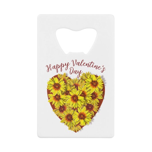 Sunflower Heart Bottle Opener Creditkaart Flessenopener (Voorkant)