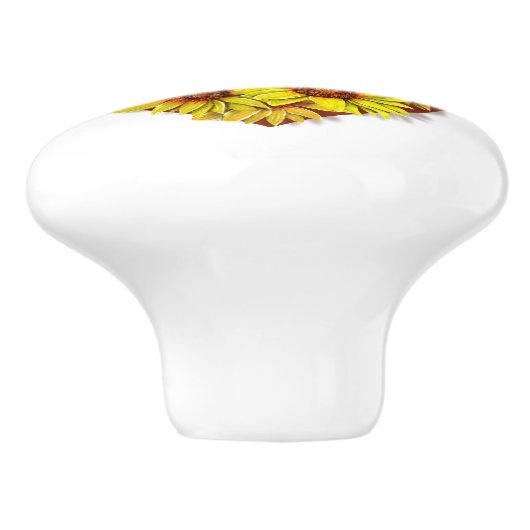 Sunflower Heart Ceramic Pull / Knob Keramische Knop (Zijkant)